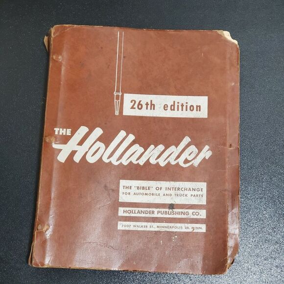 Vintage 1960 The Hollander 26th‎ Edition Parts Index Manual Auto and Truck Book - Picture 1 of 12